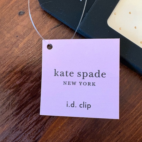 Kate Spade Black and Gold ID Holder NWT Polka Dot - Picture 4 of 7